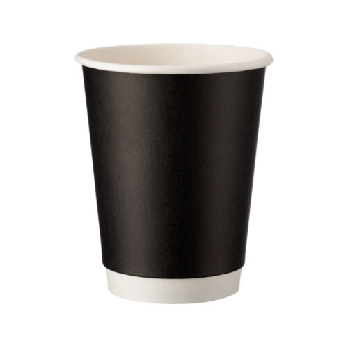 Double-walled cardboard cup, black – 25pcs. / 500pcs.