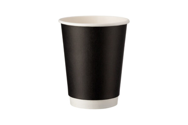 Double-walled cardboard cup, black – 25pcs. / 500pcs.