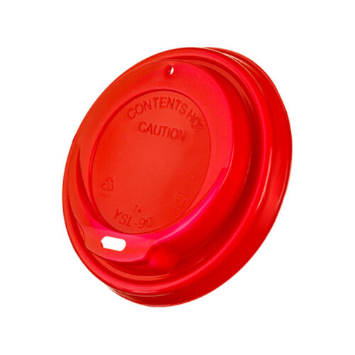 Lid for hot drinks Red 80mm/90mm - 100pcs/1000pcs.