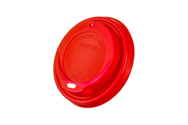 Lid for hot drinks Red 80mm/90mm - 100pcs/1000pcs.