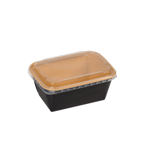 Купа 1000мл прав. Черна с капак 16.8/11.8/6.8