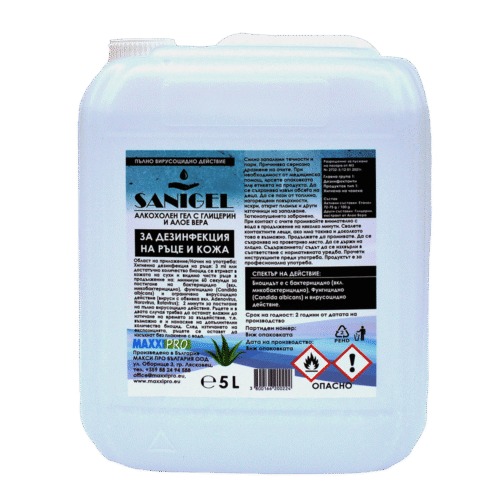 Гел за дезинфекция с омек. SANIGEL 5л.