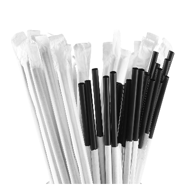 Сламки R/U JUMBO 220/7мм, 1/1 черни  - 500бр.