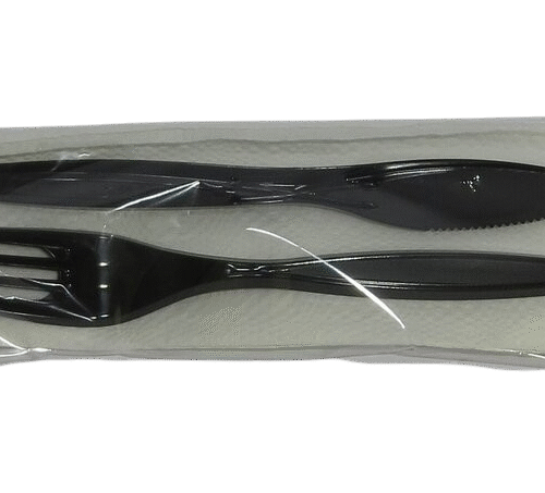 Комплект черна Вилица/Нож/Салф Лукс  - 500бр.