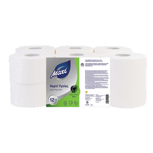 Тоал. хартия на ролки ΜΑΧΙ  2пл. 450гр. x 12бр./стек